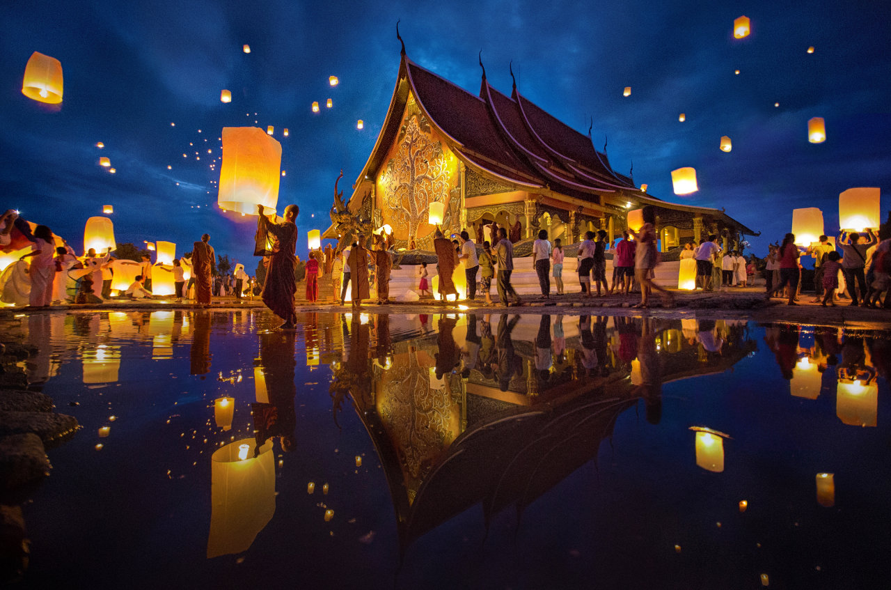 Lantern release festival in Thailand. Photo: Wannapong