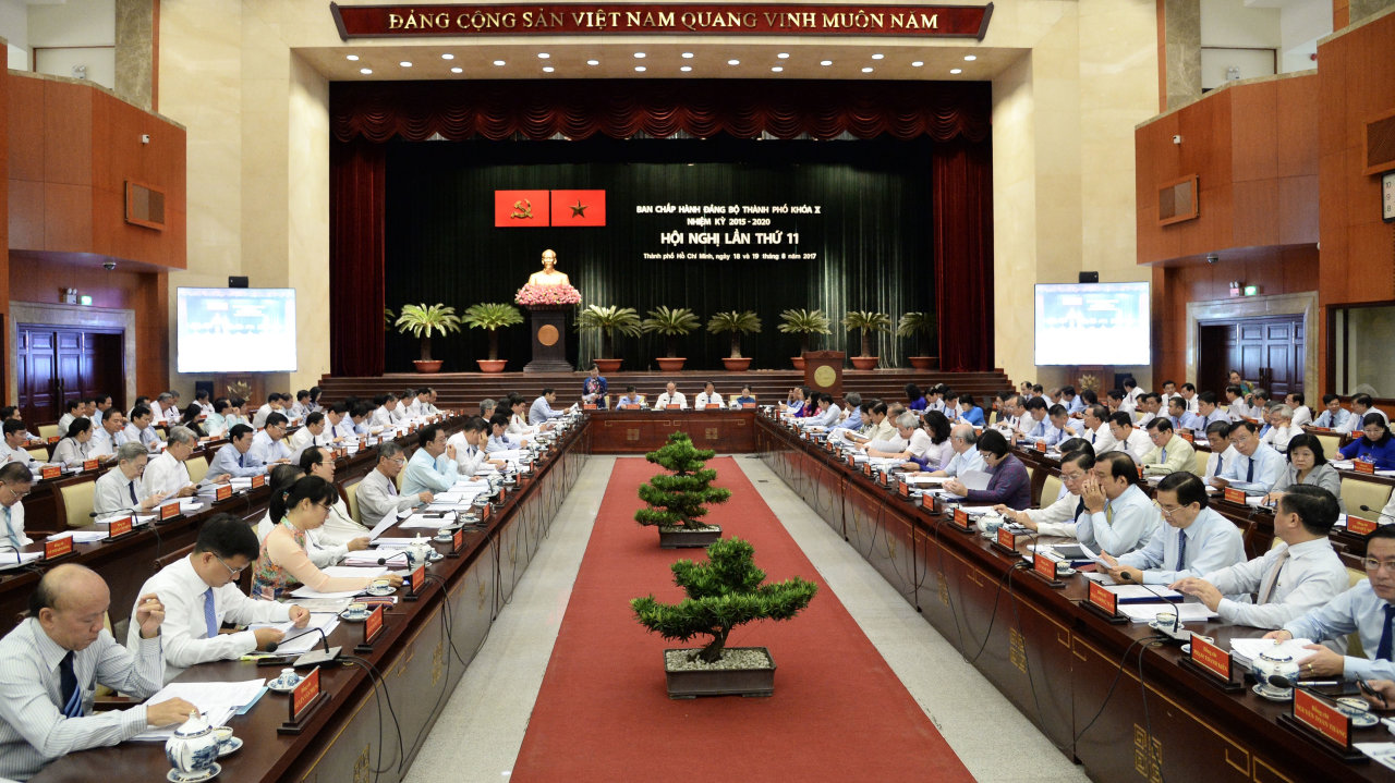 A congress of the 10th Ho Chi Minh City Party Committee on August 18, 2017. Photo: Tuoi Tre