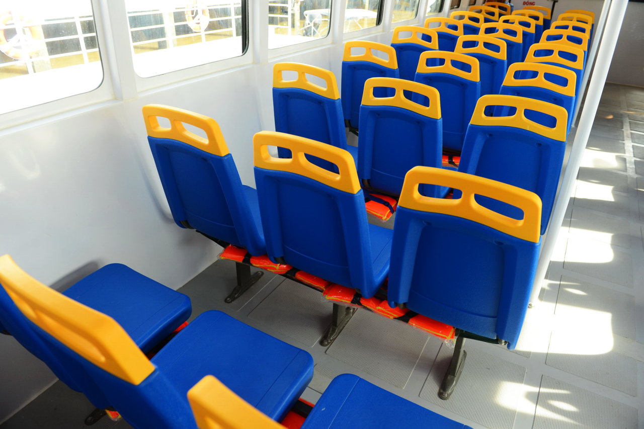 Each river bus of route No.1 has a total of 80 seats.