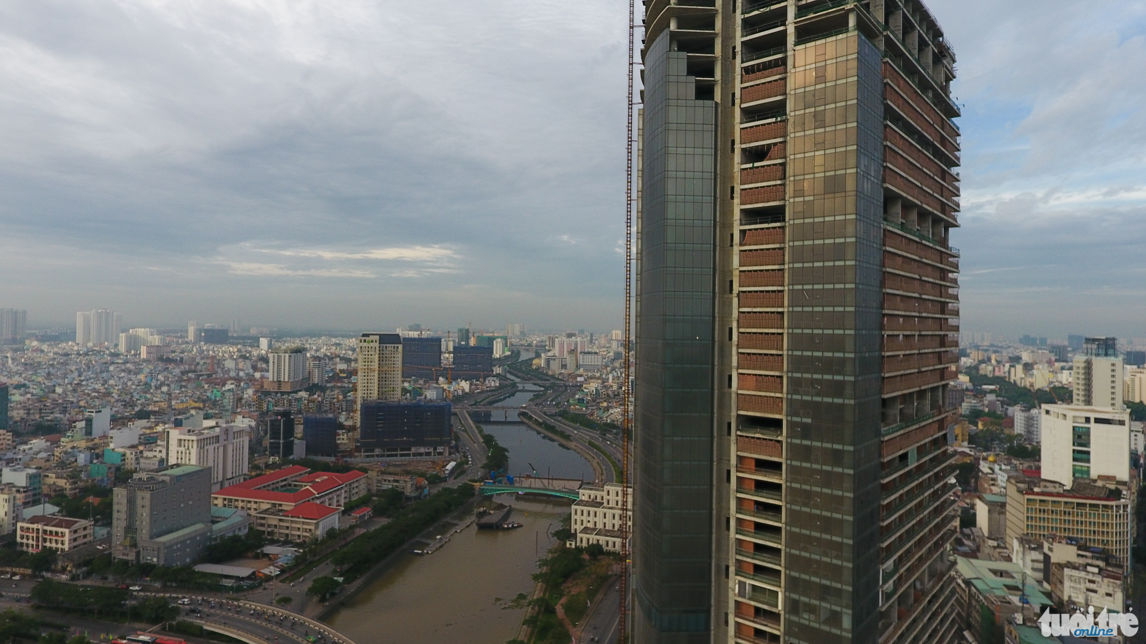 The tower overlooks the Ben Nghe Canal in Ho chi Minh City.