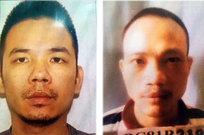 Mugshots of Nguyen Van Tinh (L) and Le Van Tho. Photo: Hanoi Police