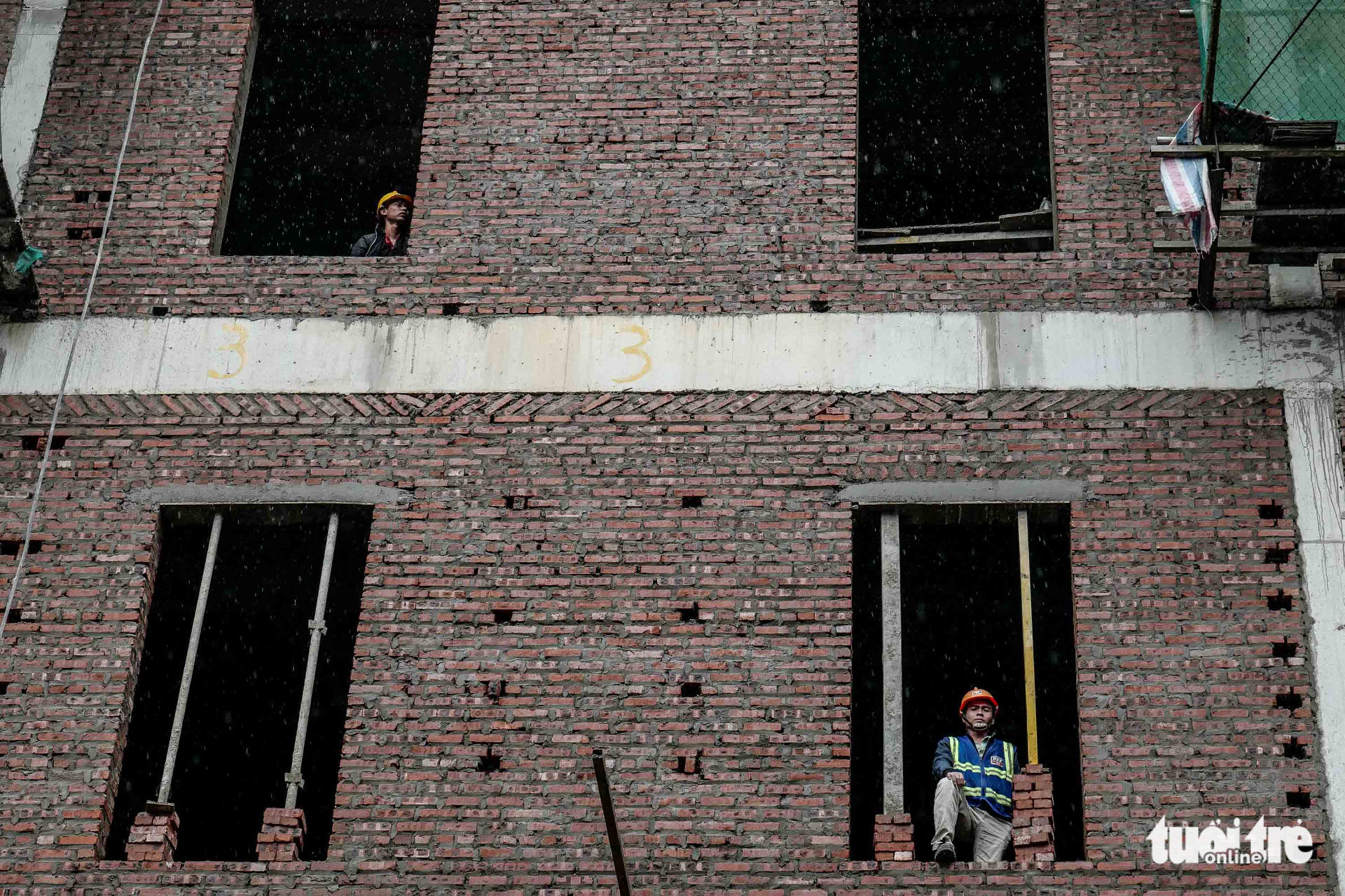 Workers at a construction site in Sa Pa.