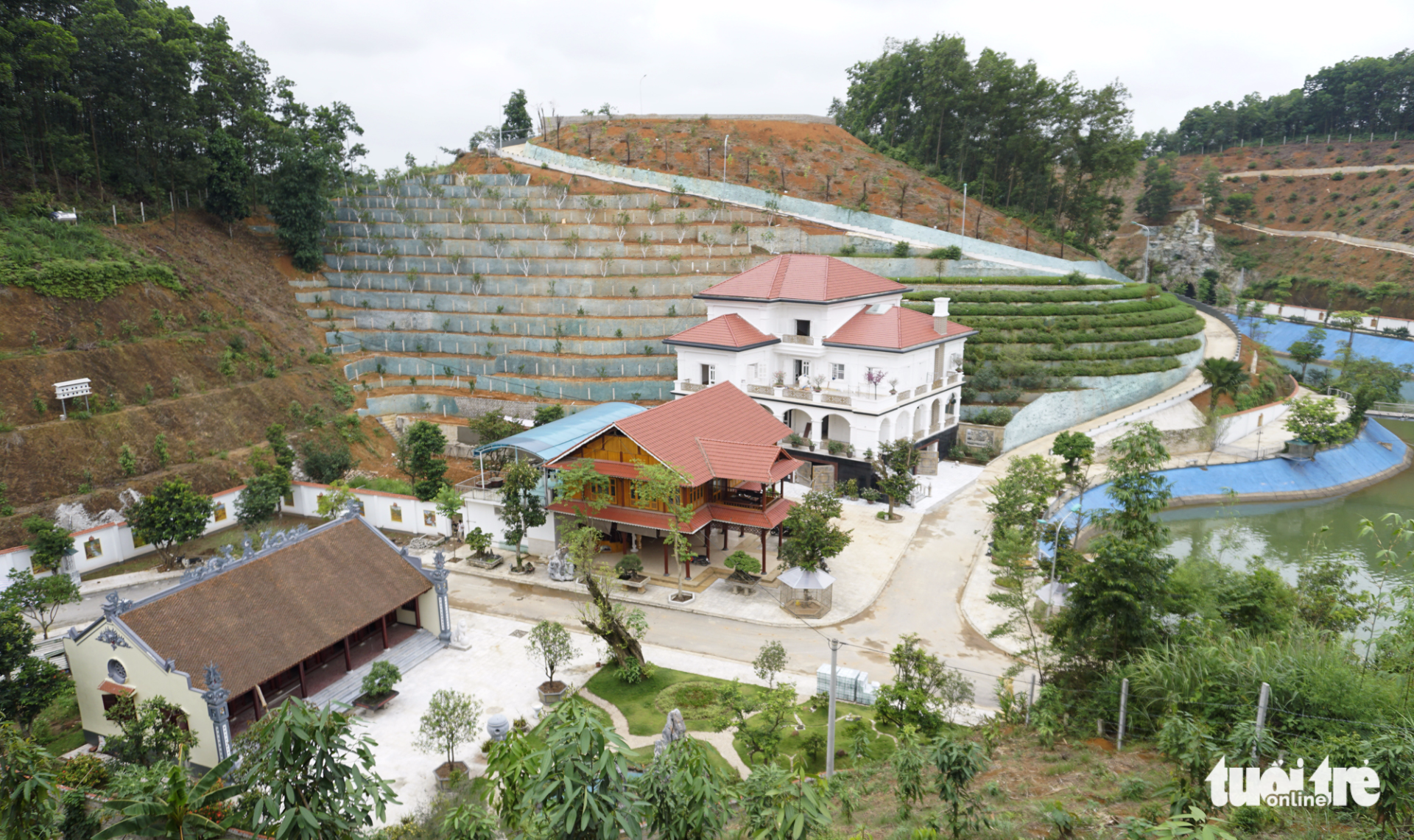 The villa complex owned by Pham Sy Quy and his family in Yen Bai City. Photo: Tuoi Tre
