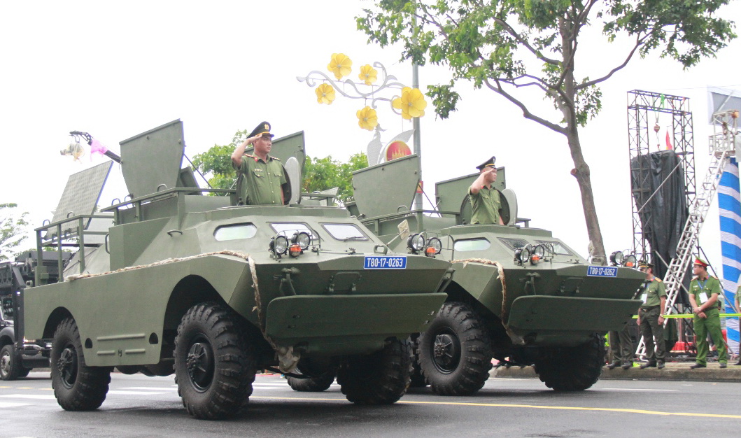 Police and military units participate in the parade.