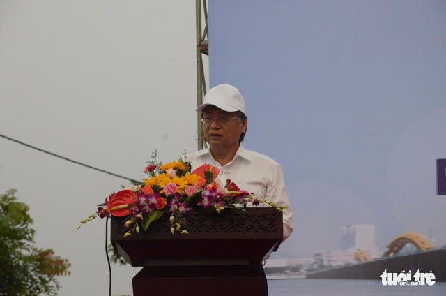 Nguyen Ngoc Tuan, vice-chairman of the Da Nang People’s Committee, speaks at the ceremony on October 28, 2017. Photo: Tuoi Tre