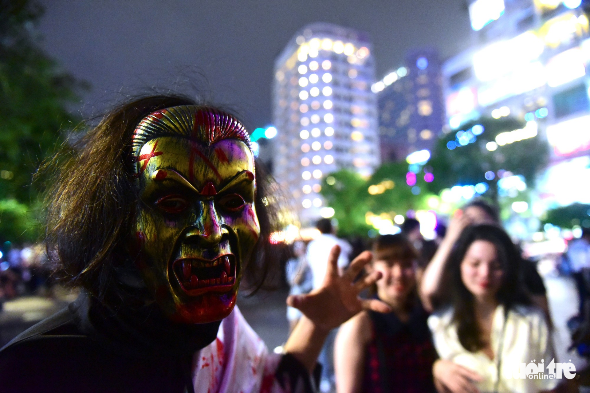 Locals put on various types of makeup and costumes.