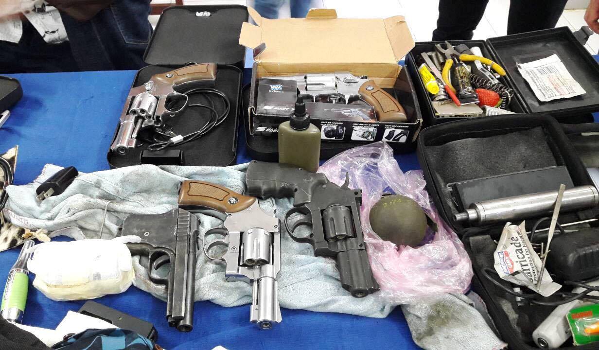 Weapons seized by Ho Chi Minh City police from arms-making facilities run by ringleader Nguyen Hong Phuc. Photo: Ho Chi Minh City Police