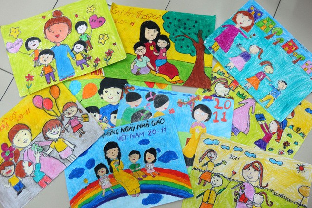 Several drawings prepared by the students.
