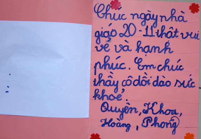 Wishes written by the young students for their teachers