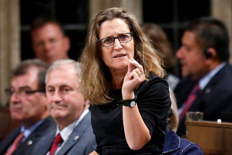 Canada's International Trade Minister Chrystia Freeland speaks during Question Period in the House of Commons on Parliament Hill in Ottawa, Ontario, Canada, in this October 17, 2016 file photo. Photo: Reuters