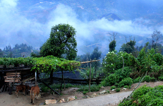 Clouds at Cheu Village, located in Son La Province, northwest of Vietnam. Photo: Thu Hue