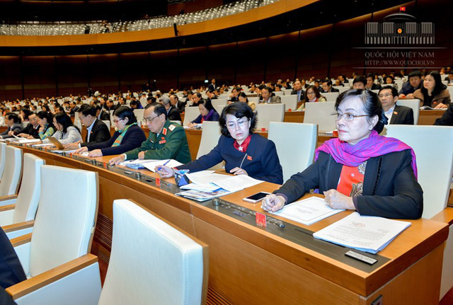 The Ho Chi Minh City delegates are seen at the National Assembly session in Hanoi.