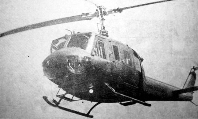 The UH1 plane hijacked by Kieu Thanh Luc is seen in this file photo.