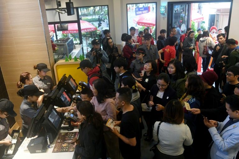 The fast food industry in Vietnam has seen double-digit growth annually for the past five years. Photo: AFP