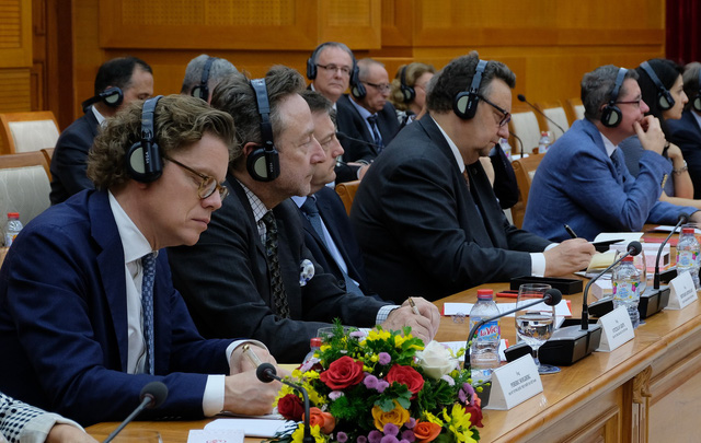 Ambassadors and representatives from European Union member nations at the meeting. Photo: Tuoi Tre
