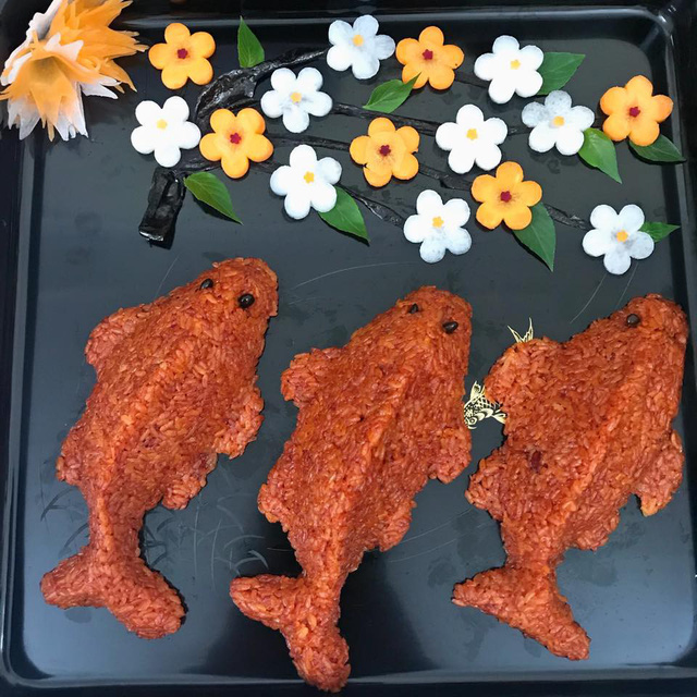 Food shaped in the form of common carp.  Photo courtesy of To Hung Giang, Hanoi.