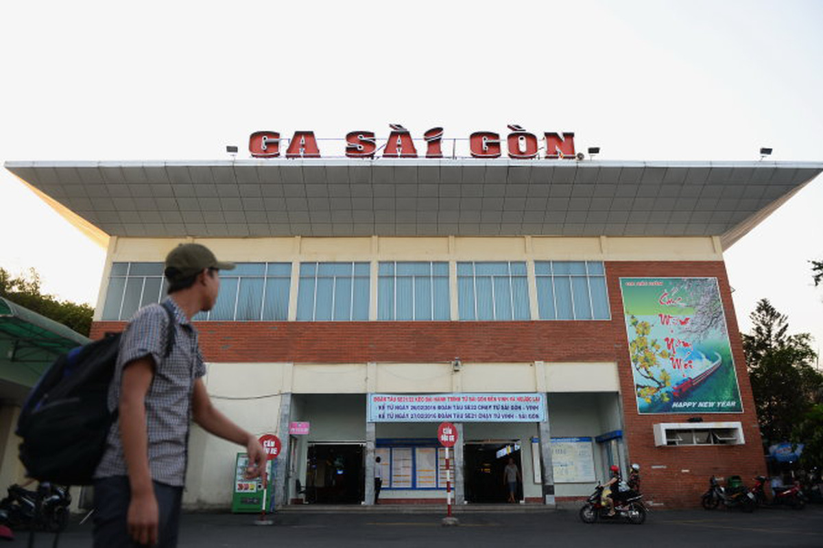 A man walks past the Saigon Railway Station in Ho Chi Minh City. Photo: Tuoi Tre