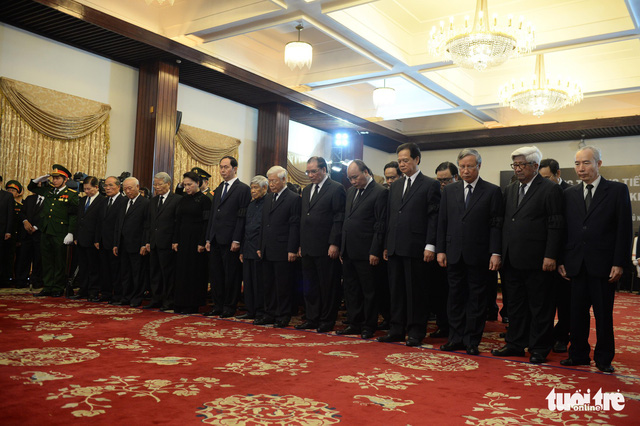 Vietnamese leaders and members of the Central Party Committee at the state funeral