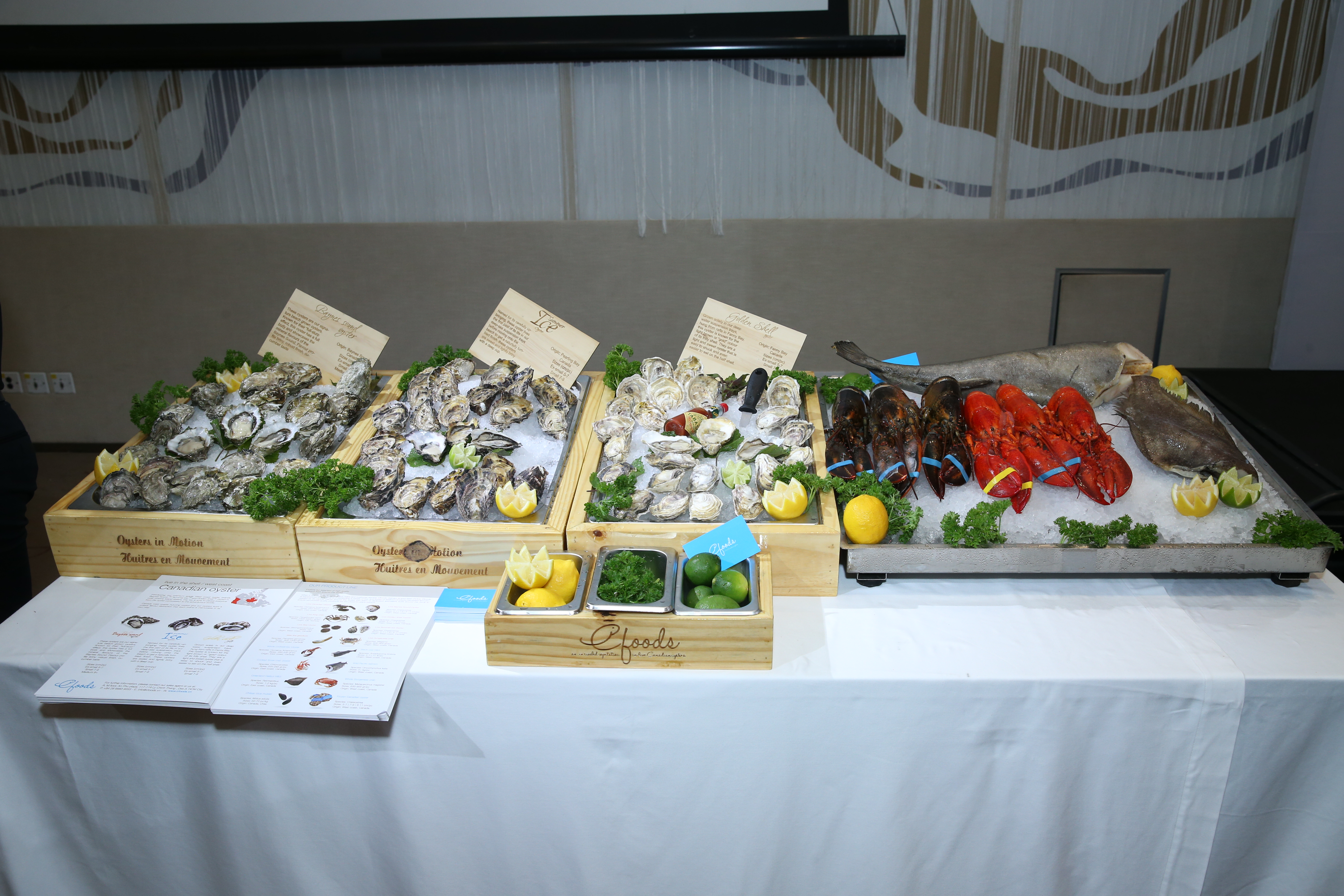Canadian seafood on show at the ‘Canadian Delicacies’ event in Ho Chi Minh City on March 26, 2018. Photo: Consulate General of Canada