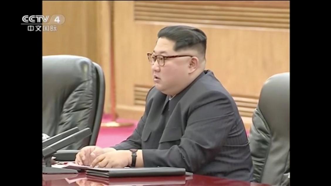 North Korean leader Kim Jong Un meets with Chinese President Xi Jinping (unseen), in this still image taken from video released on March 28, 2018. North Korean leader Kim Jong Un visited China from Sunday to Wednesday on an unofficial visit, China's state news agency Xinhua reported on Wednesday. CCTV via Reuters TV