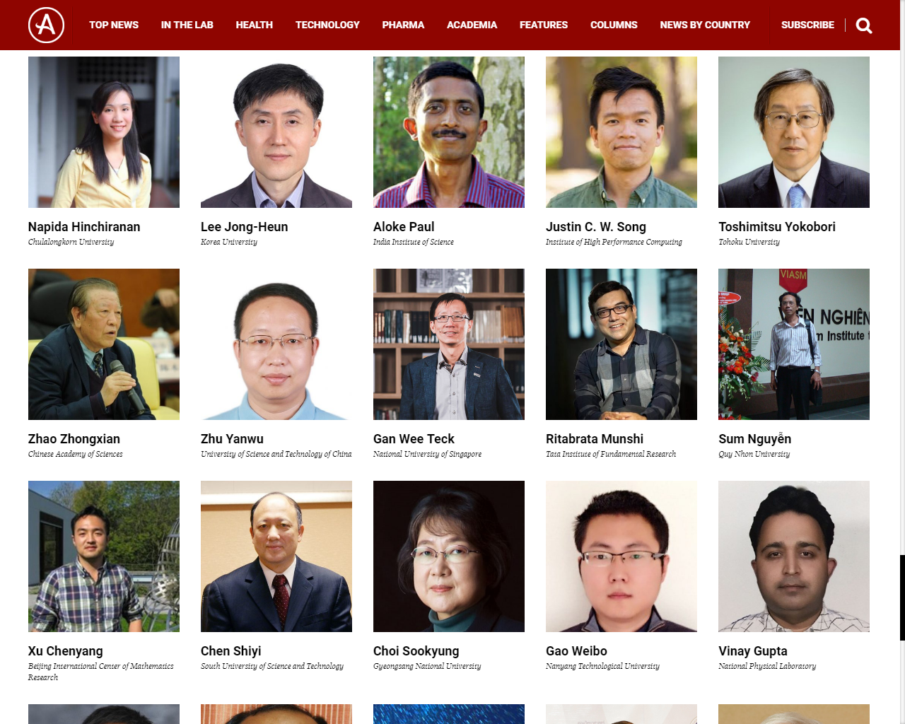Assoc. Prof. Dr. Nguyen Sum is listed in the 2018 edition of Asian Scientist 100 in this screen grab taken from the magazine’s website.