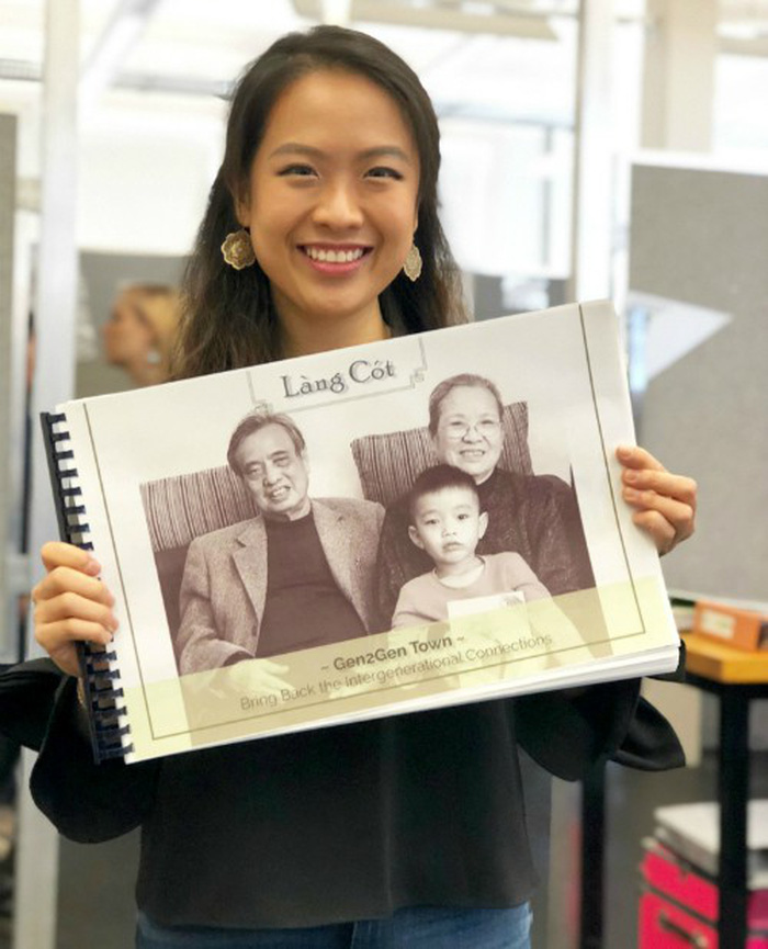 Tran Thach Thao holds the project sketch in this supplied photo.