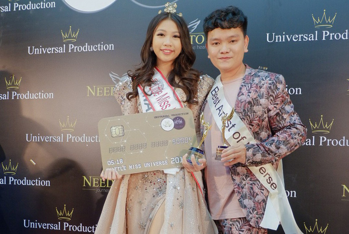 Ngoc Lan Vy is seen with Trinh Tu Trung, country director of Little Miss Universe in Vietnam at the Little Miss Universe in Antalya, Turkey in this supplied photo.