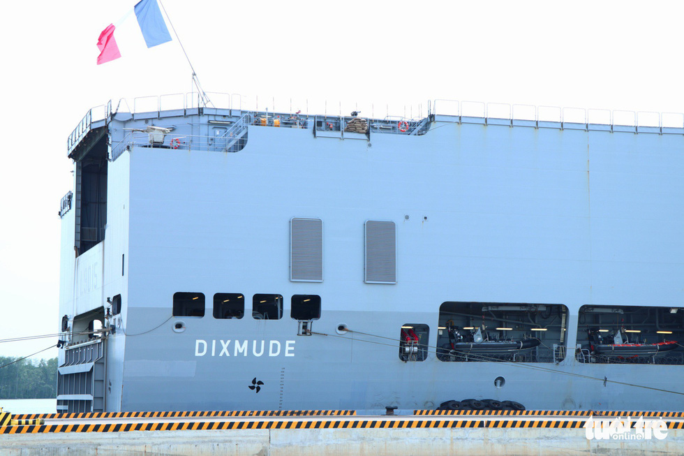 Dixmude stayed at the port of Ho Chi Minh City. Photo: Tuoi Tre