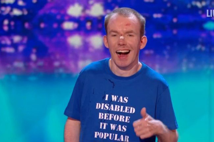 The Lost Voice Guy Lee Ridley, who won the first place of Britain’s Got Talent 2018, is seen in this photo.