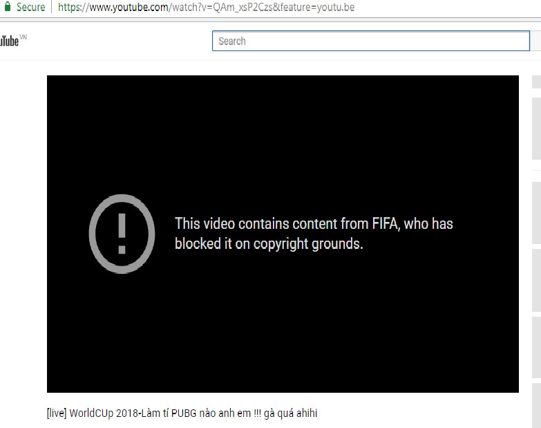 One YouTube channel with copyright infringement of World Cup 2018 is deleted.