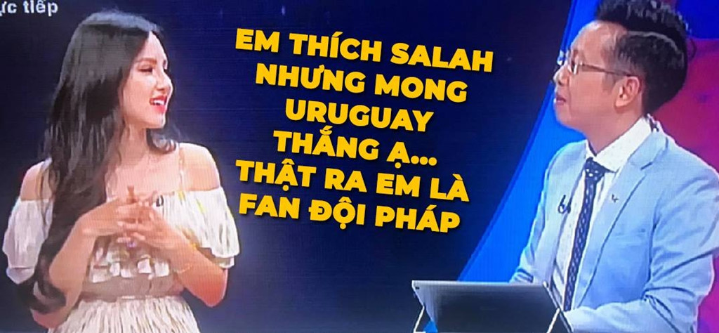 A meme ridiculing a bland comment offered by a ‘hot girl’ during the Egypt-Uruguay match. Photo: Tuoi Tre News