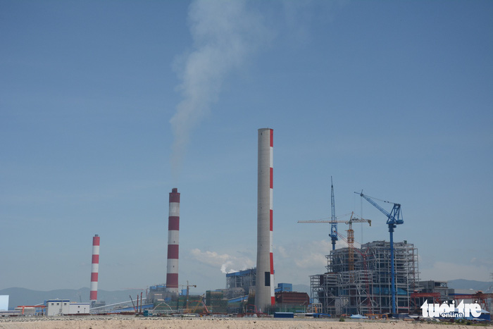 Towering stacks of the Vinh Tan Thermal Power Plant Complex are seen in Binh Thuan Province, Vietnam. Photo: Tuoi Tre