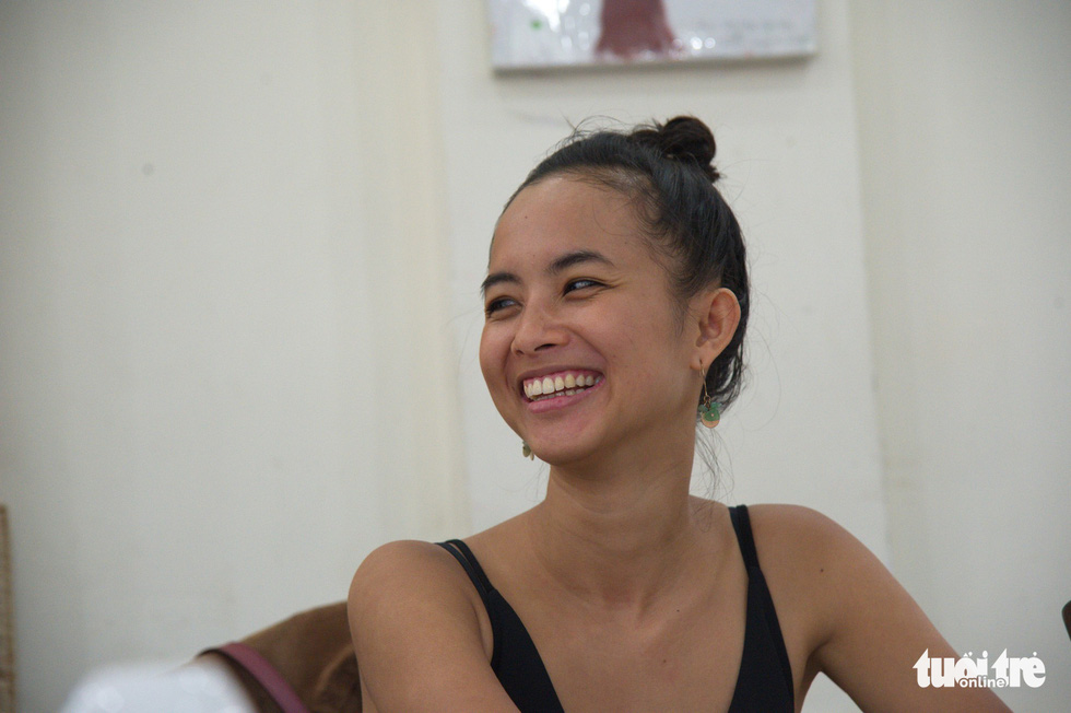Hien Munier smiles as she shares her life story with Tuoi Tre (Youth) newspaper. Photo: Tuoi Tre