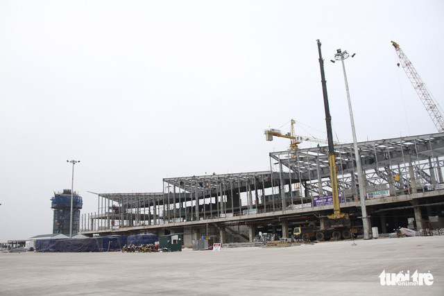 Under-construction facilities are seen at the Van Don International Airport in Quang Ninh Province, Vietnam. Photo: Tuoi Tre