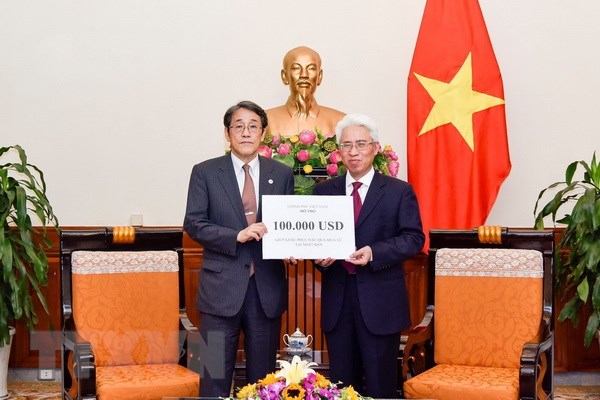 Japanese Ambassador to Vietnam Umeda Kunio receives the support from the Vietnamese government in Hanoi on July 19, 2018. Photo: Vietnam News Agency