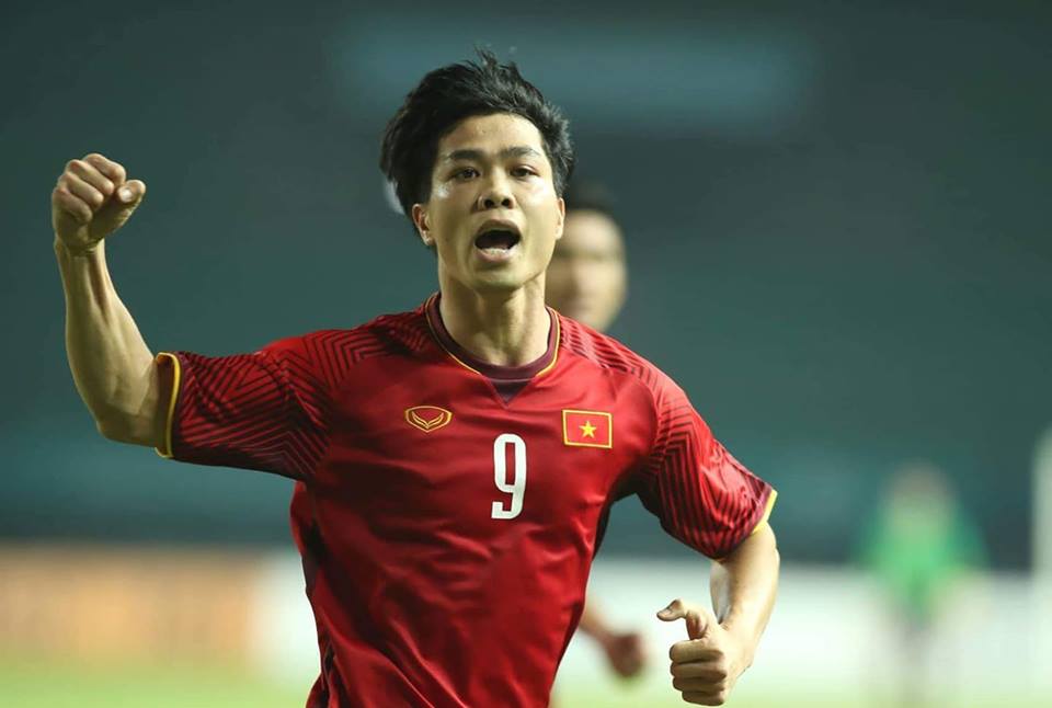 Vietnam’s striker Nguyen Cong Phuong celebrates his decisive goal for the national team. Photo: Tuoi Tre