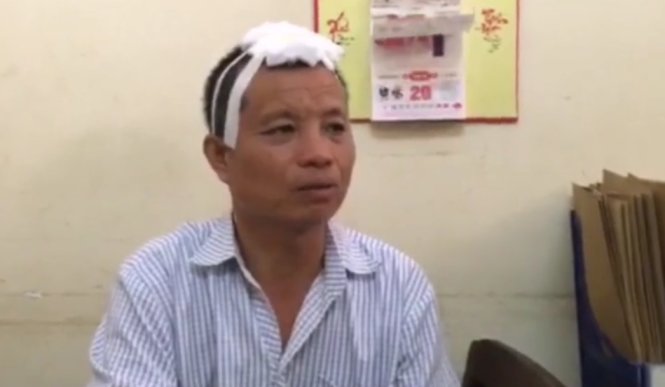 Nguyen Van Tien at the police station. Photo: Tuoi Tre