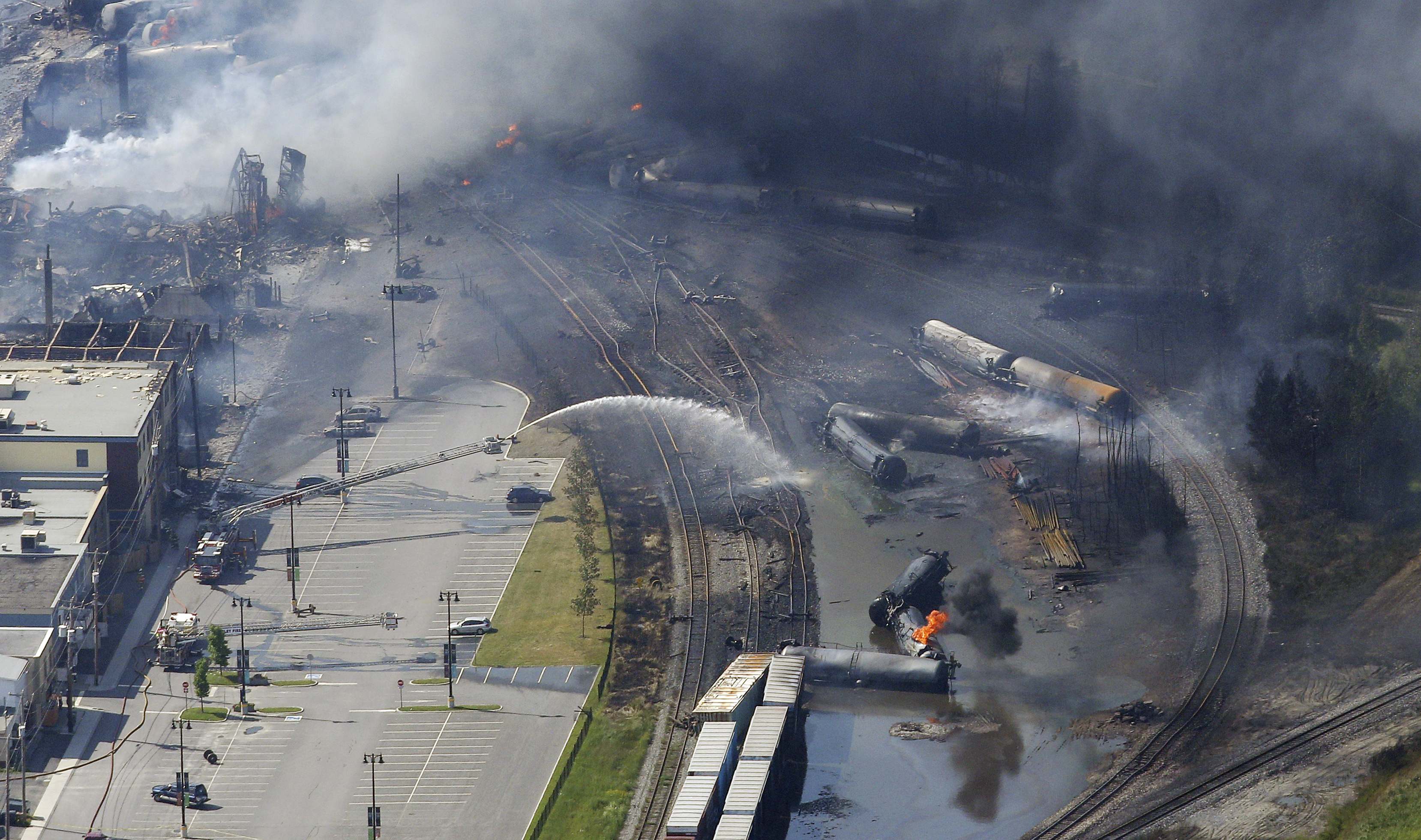 Police order evacuations after train explodes and catches fire in Quebec town