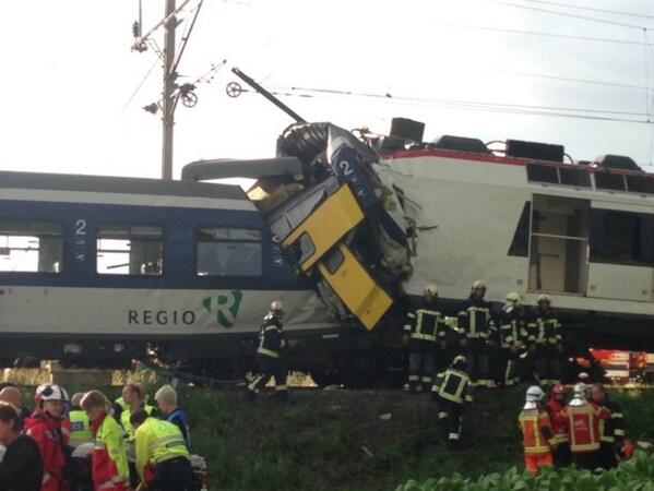 Swiss train crash kills driver, injures 35: police