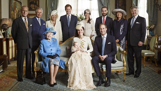 British monarchs, present and future, photographed on occasion of Prince George's christening