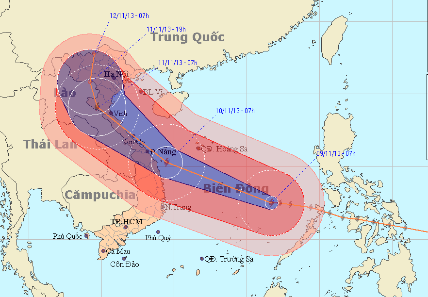 Super Typhoon Haiyan to make landfall in Vietnam early Sunday