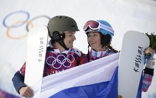 Wild joy at husband-and-wife snowboard medal double