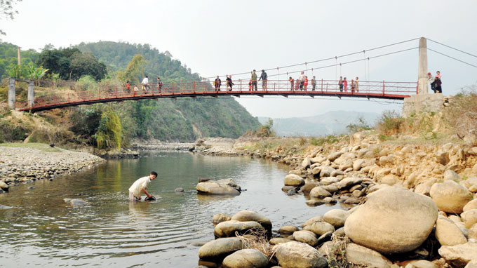 Suspension bridges are a major means of transportation in the northwest areas of Vietnam which are known for their abundant rivers and streams.