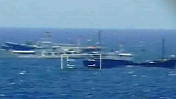 Two Chinese transport vessels equipped with anti-air missiles detected