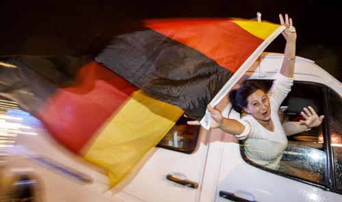 Brazil celebrates German victory as drubbing is forgiven