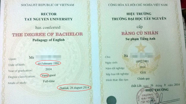 Uh-oh! Vietnam university graduates discover English spelling goof on English teaching degrees