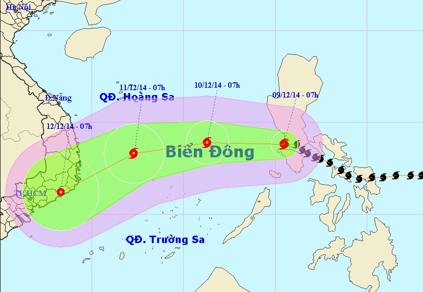 Storm Hagupit enters East Sea, heading for south-central Vietnam