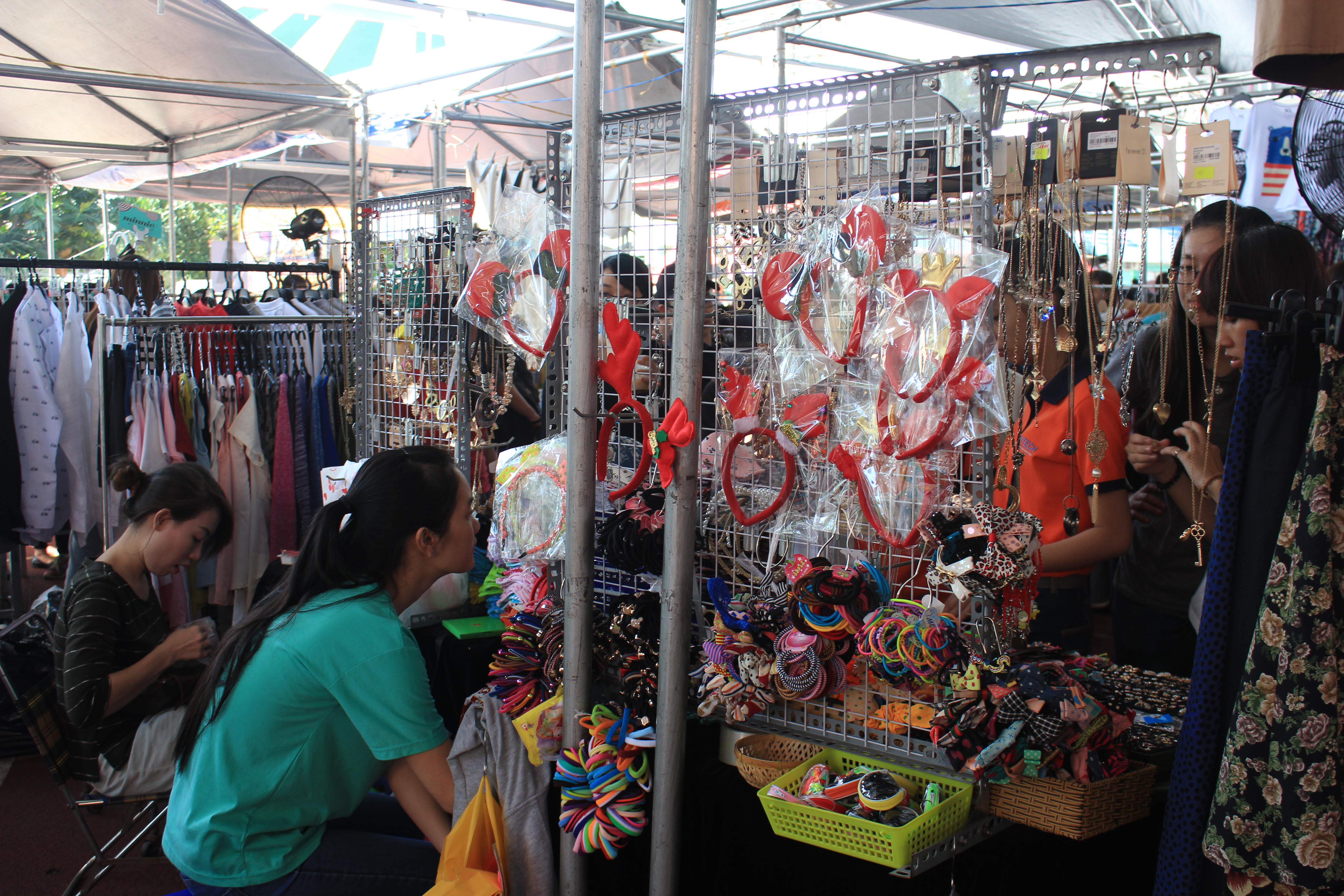 A shop selling Christmas accessories at the Hello Weekend flea market in District 1, Ho Chi Minh City, on December 20, 2014.