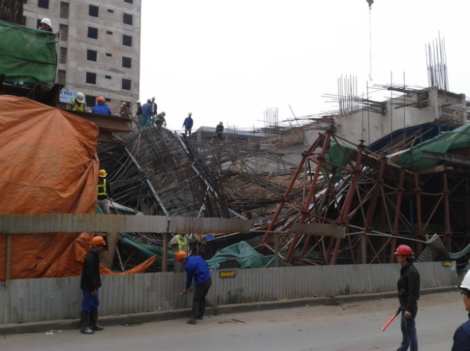 Scaffold collapses at Chinese-contracted metro rail construction site in Hanoi