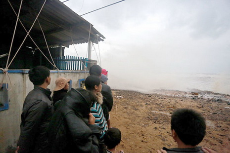 Residents of Ro Hamlet stand on constant watch for massive sea waves during days when there are high tides.